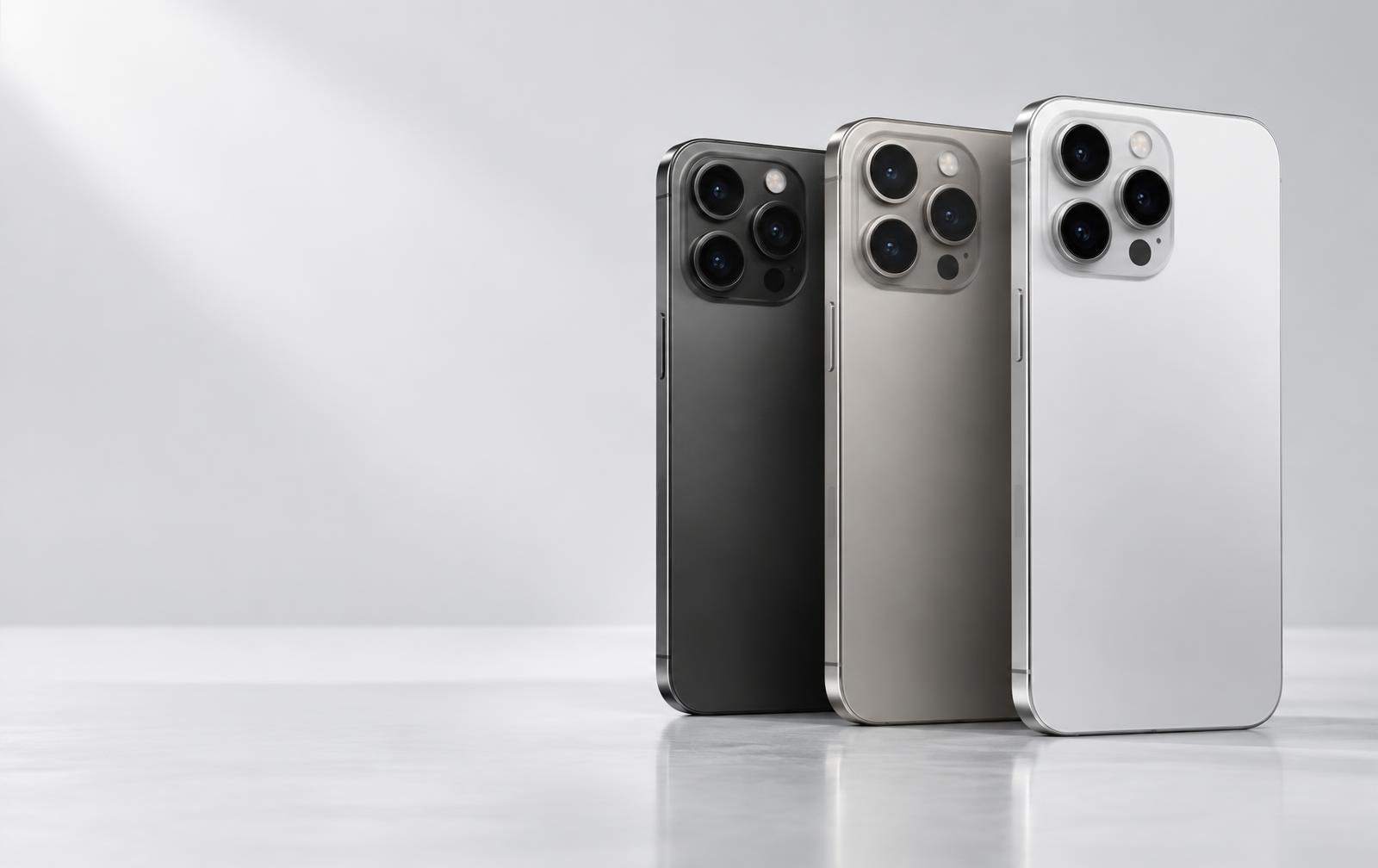 Selección de smartphones premium en acabado titanio